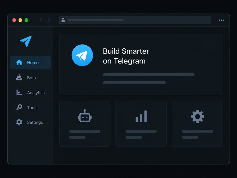 Conceptual dark Web product interface with navigation and tool panels